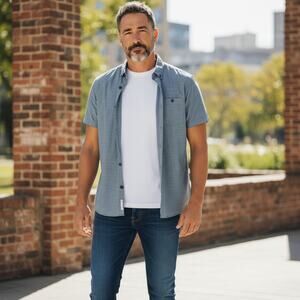 Cariloha Mens Green Short Sleeve Button Down Shirt XL Bamboo